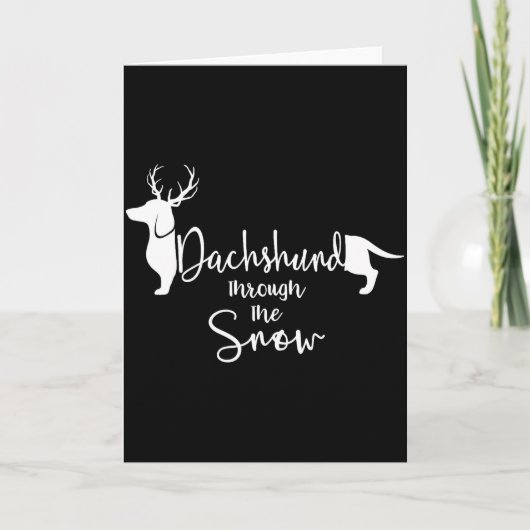 Dachshund Snow Cute Wiener Weiner Dog Owner Christ Kaart (Voorkant)