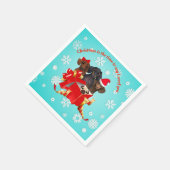 Dachshund Snow Flake-kerstpapier Napkins Servet (Hoek)