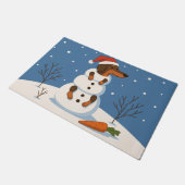 Dachshund Snowman Christmas Doormat Deurmat (Schuin)