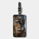 Dachshund Snowy Sleigh Kerst Decor Bagagelabel (Voorkant verticaal)