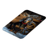 Dachshund Snowy Sleigh Kerst Decor Magneet (Linkerzijde)