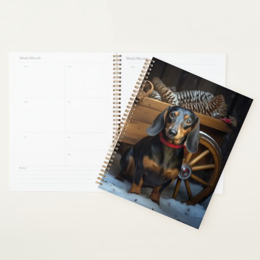 Dachshund Snowy Sleigh Kerst Decor Planner (Display)