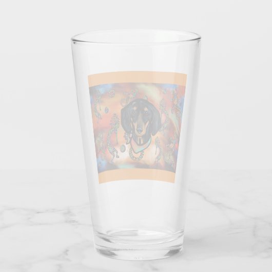 DACHSHUND SOUTHWESTERN ART GLAS (Achterkant)
