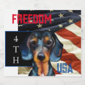 Dachshund sparkling wijnetiket (Enkel label)