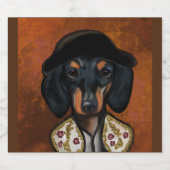 DACHSHUND SPARKLING WIJNETIKET (Enkel label)