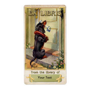 Dachshund Special Delivery - Boek Bord ID Etiket