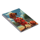 Dachshund speelt basketbal notitieboek (Rechterzijde)
