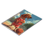 Dachshund speelt basketbal notitieboek (Linkerzijde)