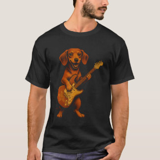 Dachshund Speelt Elektrisch T-shirt
