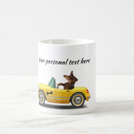Dachshund Sportauto-Mok Koffiemok