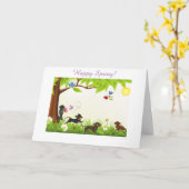 Dachshund Spring Time Any Occasion Wenskaart Kaart (Gele Bloem)