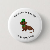 Dachshund St. Patrick's Day Button (Voorkant)
