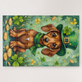 Dachshund St. Patrick's Day GeluksHond Legpuzzel (Horizontaal)