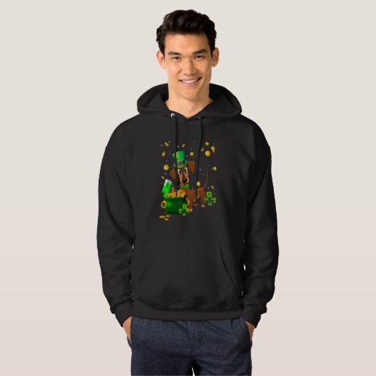 Dachshund St Patrick's Day Irish C    Dog   Hoodie (Voorkant volledig)