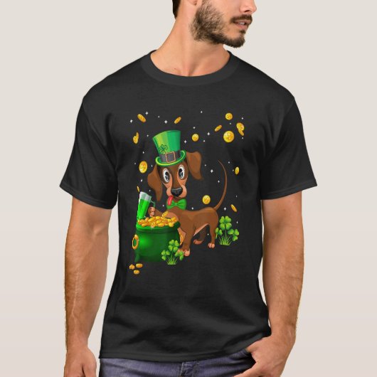 Dachshund St Patrick's Day Irish C Dog T-shirt (Voorkant)