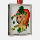 Dachshund St Patricks Metalen Ornament (Rechts)