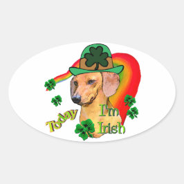 Dachshund St Patricks Ovale Sticker