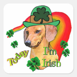 Dachshund St Patricks Vierkante Sticker