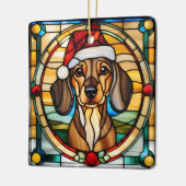 Dachshund Stained Glass Christmas Ornament (Links)