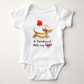 Dachshund stal hart romper (Voorkant)