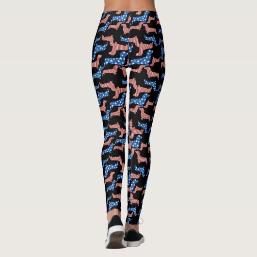Dachshund Stars and Stripes Leggings (Achterkant)