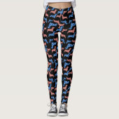 Dachshund Stars and Stripes Leggings (Voorkant)