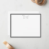 Dachshund Stationery Notitiekaartje (Voorkant / Achterkant in situ)