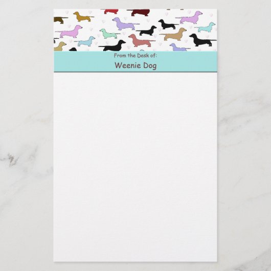 Dachshund Stationery Paper Briefpapier (Voorkant)