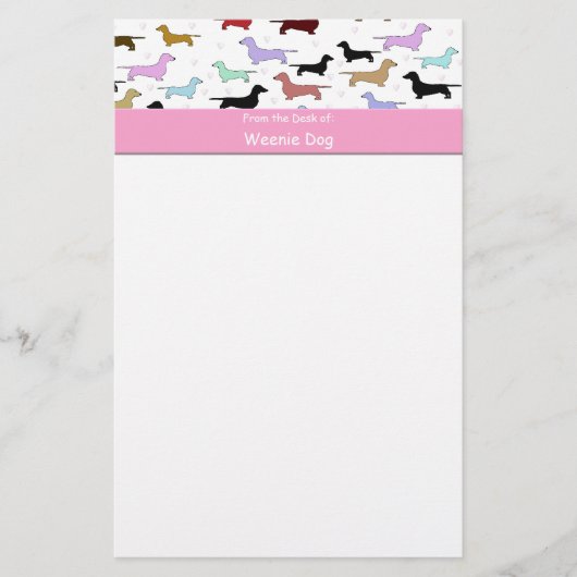 Dachshund Stationery Paper Briefpapier (Voorkant)