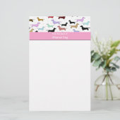 Dachshund Stationery Paper Briefpapier (Staand voorkant)