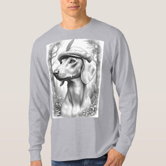 Dachshund Statue Hunter T-shirt (Voorkant)