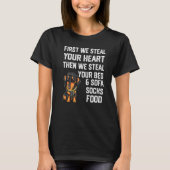 Dachshund Steal je hart steelt je bed en sofa T-shirt (Voorkant)
