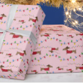 Dachshund Stealing kerstboomverlichting Gift Wrap Cadeaupapier