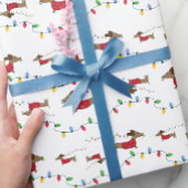 Dachshund Stealing kerstboomverlichting Gift Wrap Cadeaupapier
