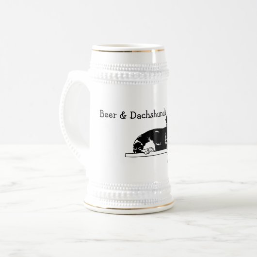 Dachshund Stein Bierpul (Voorkant links)