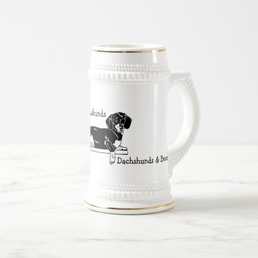 Dachshund Stein Bierpul (Voorkant rechts)