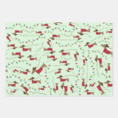 Dachshund stelen Kerstboom Lights Ondeugend Inpakpapier Vel (Voorkant 2)