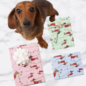 Dachshund stelen Kerstboom Lights Ondeugend Inpakpapier Vel