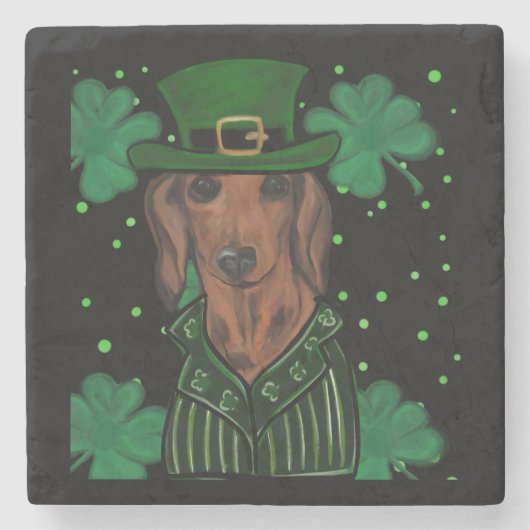 DACHSHUND STENEN ONDERZETTER (Voorkant)