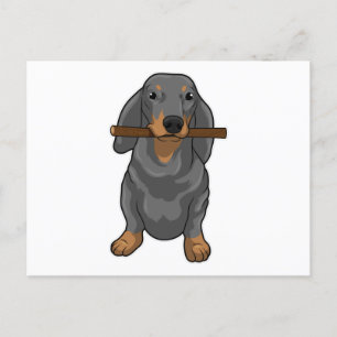 Dachshund Stick Briefkaart
