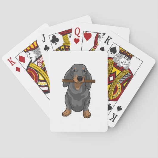 Dachshund Stick Pokerkaarten (Achterkant)
