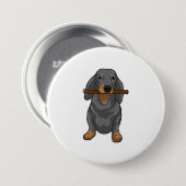 Dachshund Stick Ronde Button 7,6 Cm (Voorkant /achterkant)