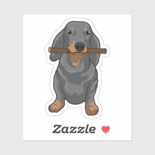 Dachshund Stick Sticker (Vel)