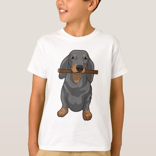 Dachshund Stick T-shirt (Voorkant)