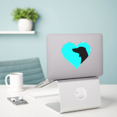 Dachshund Sticker (Laptop op bureau)
