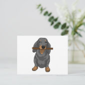 Dachshund Stok Briefkaart (Staand voorkant)