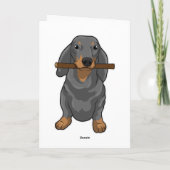 Dachshund Stokje Kaart (Achterkant)
