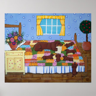 Dachshund Story Time Art Print