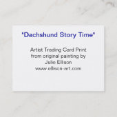 Dachshund Story Time Visitekaartje (Achterkant)