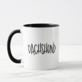 Dachshund Strak, Stijlvol, Chic & Edgy Minimalisti Mok (Links)